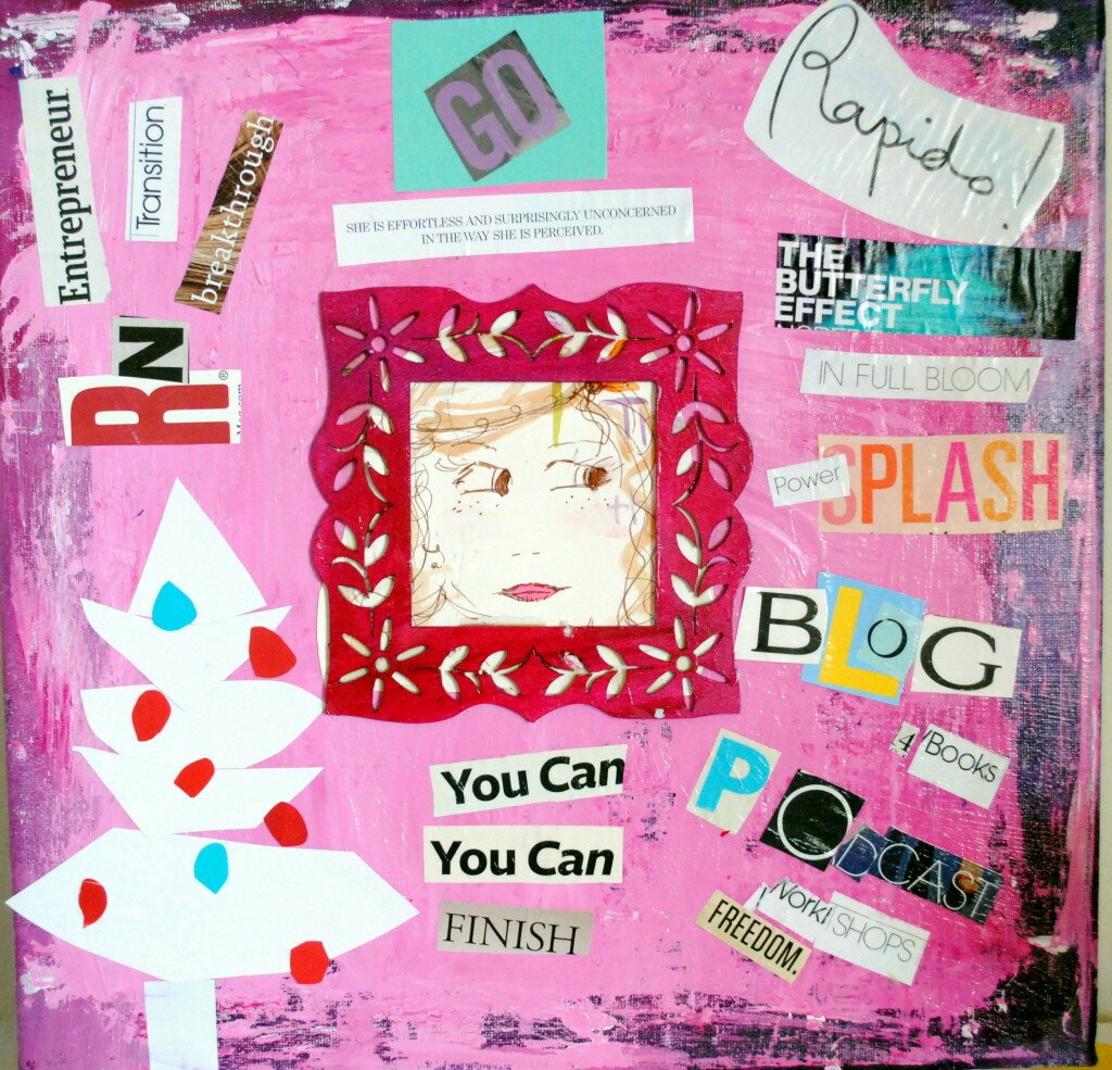 vision board with mixed media