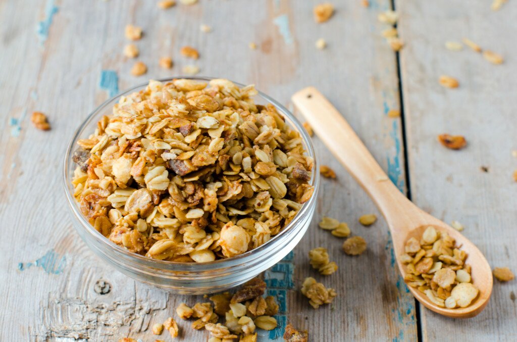 Cereal in a bowl on the table